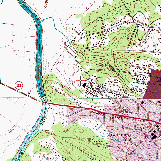Topographic Map of M L King Park, NC