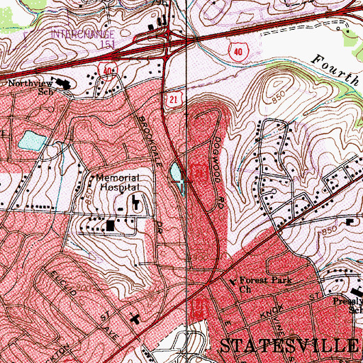 Topographic Map of Colliers Lake Park, NC