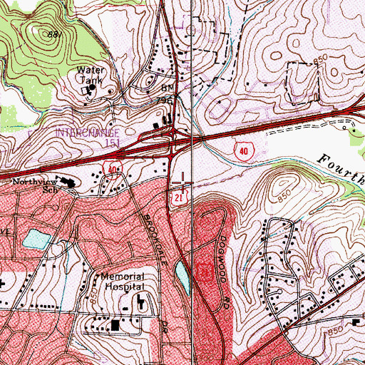 Topographic Map of Gateway Shopping Center, NC