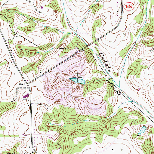 Topographic Map of Harris Airport (historical), NC