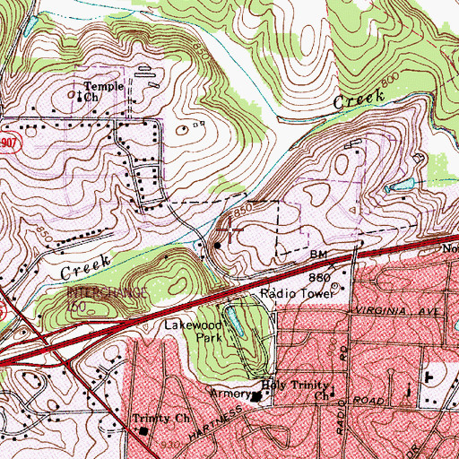 Topographic Map of I-40 Park, NC