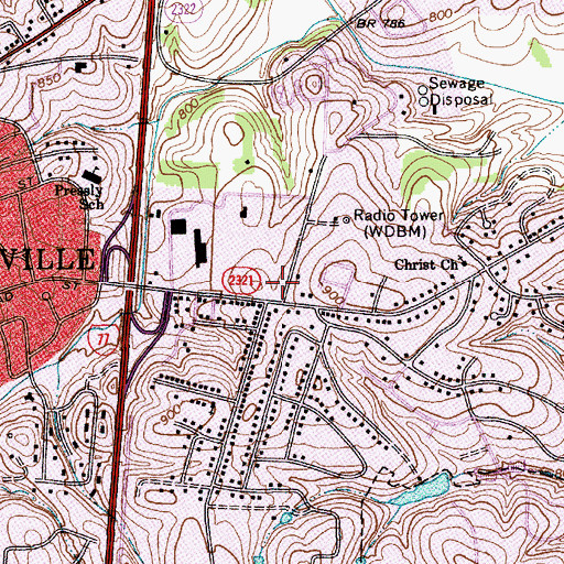 Topographic Map of Signal Hill Shopping Center, NC
