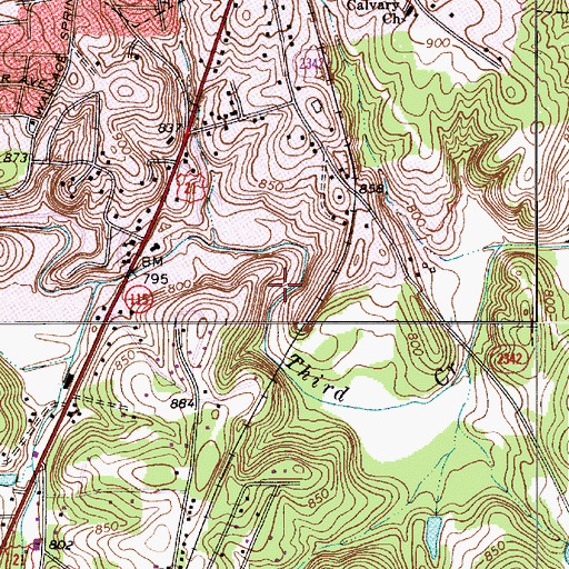 Topographic Map of Southland Shopping Center, NC