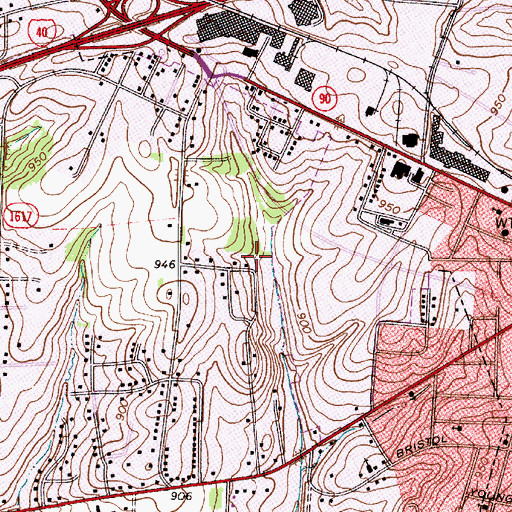 Topographic Map of Statesville West, NC