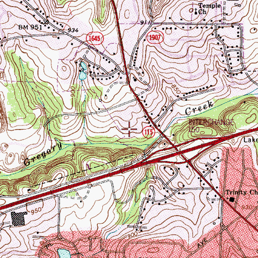 Topographic Map of Town and Country Shopping Center, NC