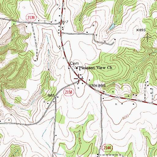 Topographic Map of V Point, NC