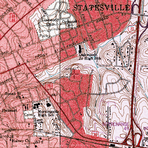 Topographic Map of Valley Stream, NC