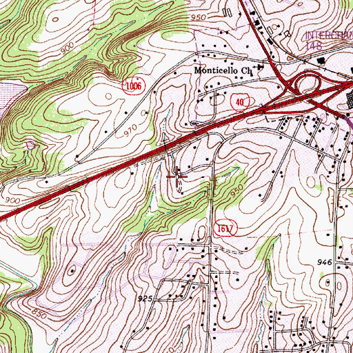 Topographic Map of West Park Shopping Center, NC