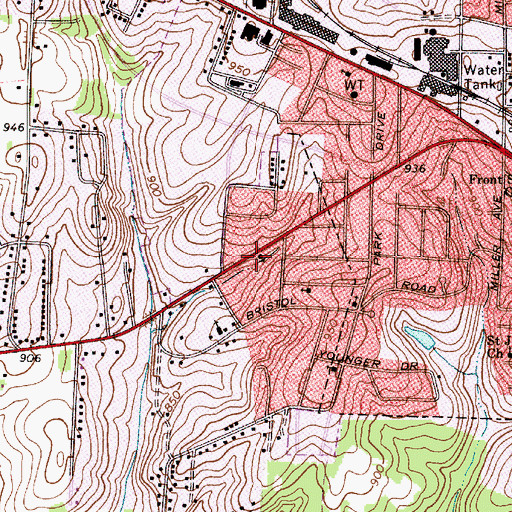 Topographic Map of West Statesville, NC