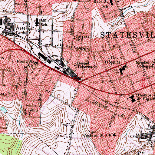 Topographic Map of Westgate Shopping Center, NC