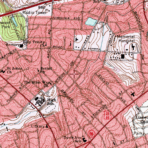 Topographic Map of Westwood, NC