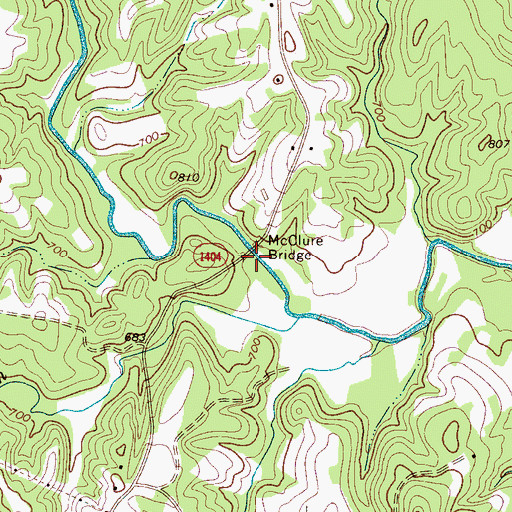 Topographic Map of Brevards Forge (historical), NC