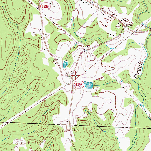 Topographic Map of Fortneys Forge, NC