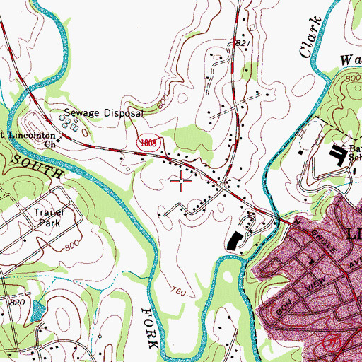 Topographic Map of Lincolnton High School, NC