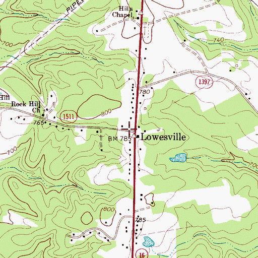 Topographic Map of Mineral Spring (historical), NC
