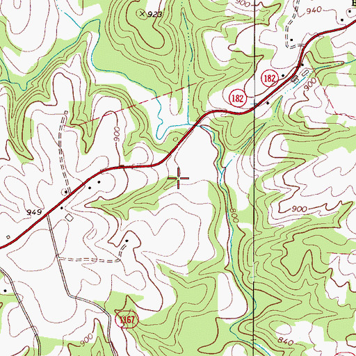 Topographic Map of Wilsonville (historical), NC