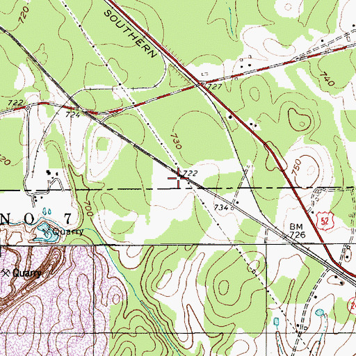 Topographic Map of Allin (historical), NC