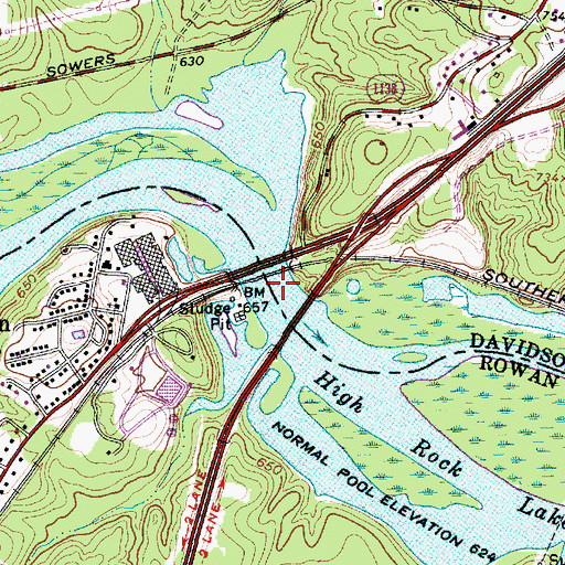 Topographic Map of Beards Bridge, NC