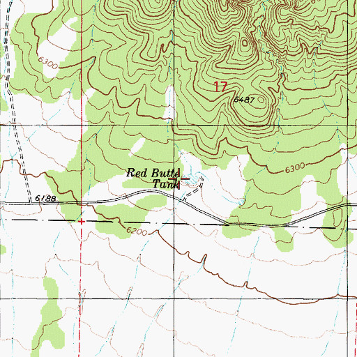 Topographic Map of Red Butte Tank, AZ