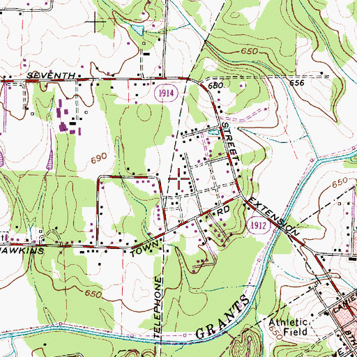 Topographic Map of Bellemeade, NC