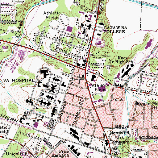 Topographic Map of Belmont, NC