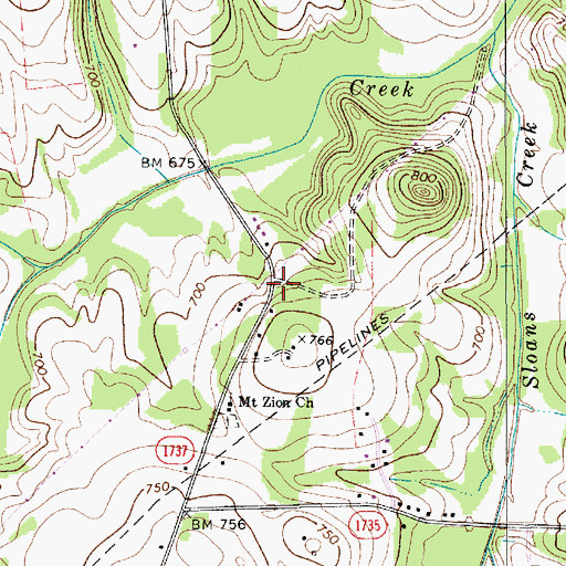 Topographic Map of Blackmer (historical), NC
