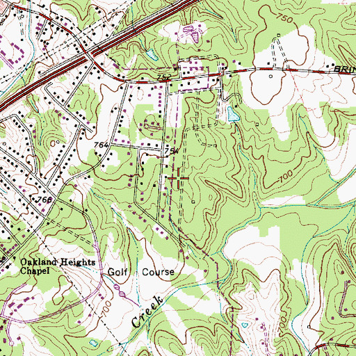 Topographic Map of Brentwood Acres, NC