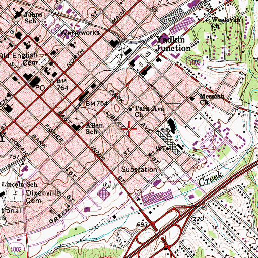 Topographic Map of Cannon Park, NC