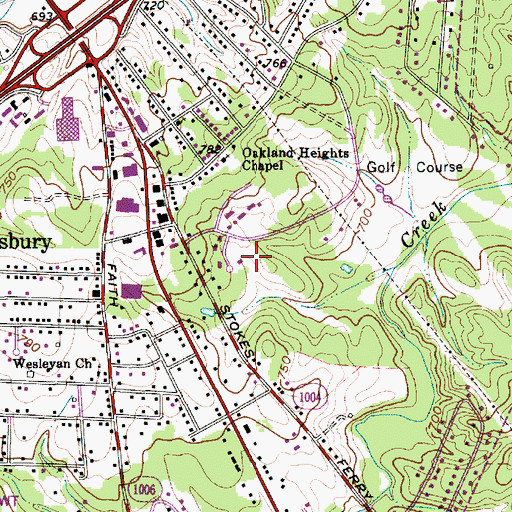 Topographic Map of Corbin Hills, NC