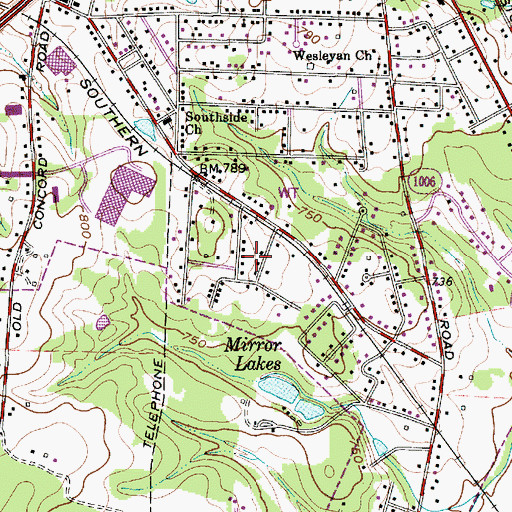 Topographic Map of Dogwood Acres, NC