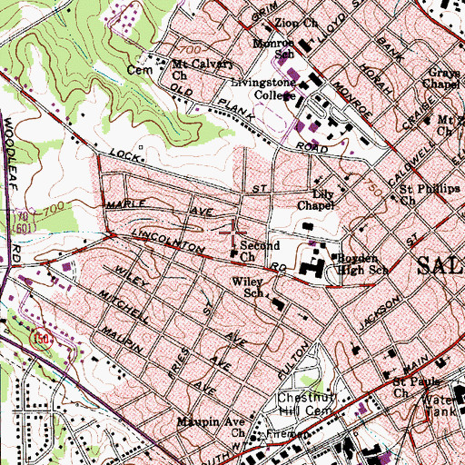 Topographic Map of Eaman Park, NC