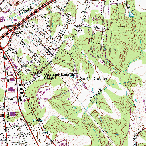 Topographic Map of Eastwood Village, NC