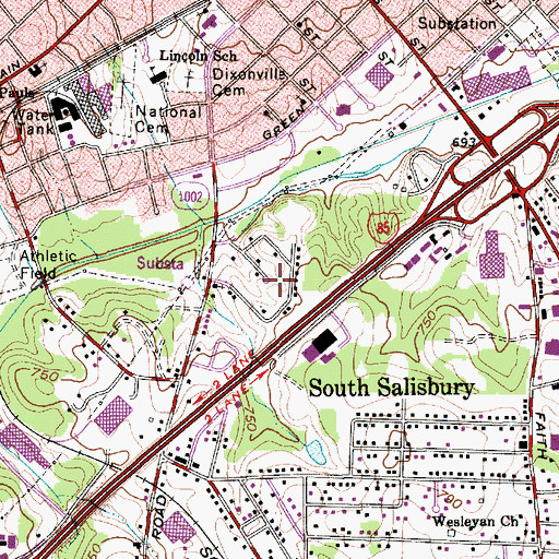 Topographic Map of Fairview, NC