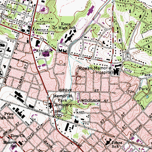 Topographic Map of Forest Hill Park, NC