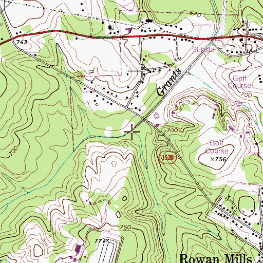 Topographic Map of Frohock Mill (historical), NC