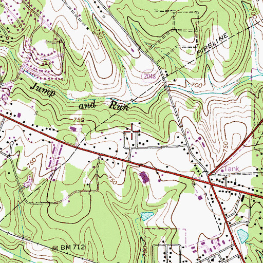 Topographic Map of Holly Park, NC