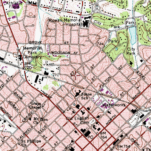 Topographic Map of Jersey City Park, NC