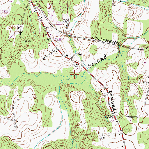 Topographic Map of Kluns Creek, NC