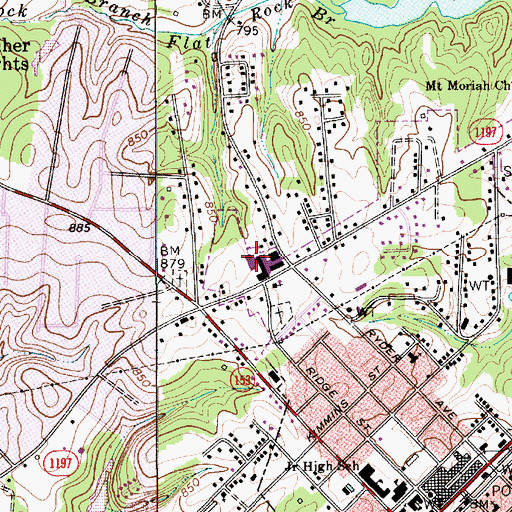 Topographic Map of Landis Elementary School, NC