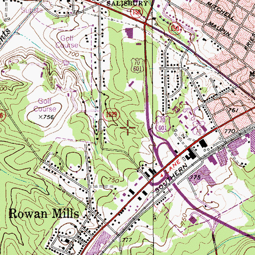 Topographic Map of Lincoln Heights, NC