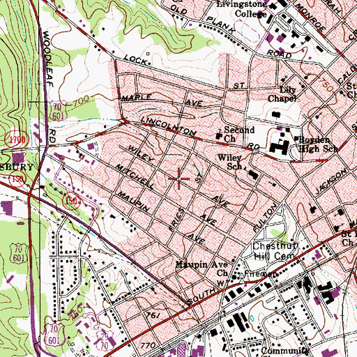 Topographic Map of Ludwick Acres, NC