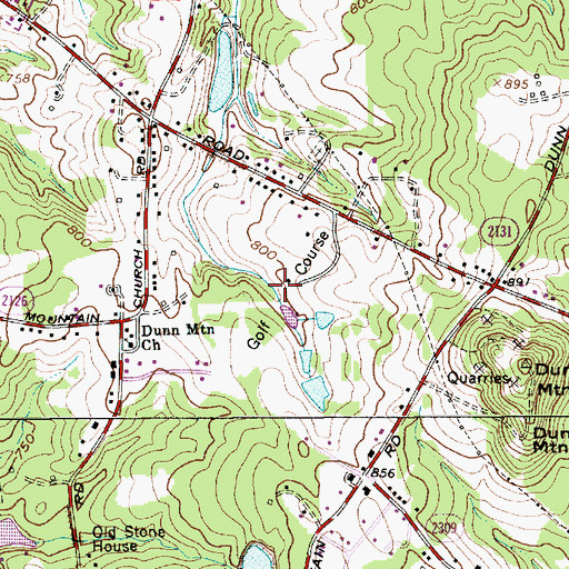 Topographic Map of McCanless Golf Course, NC