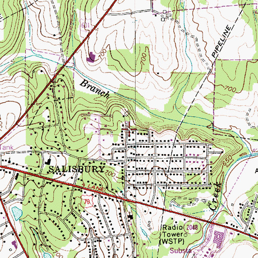 Topographic Map of Milford Knoll, NC