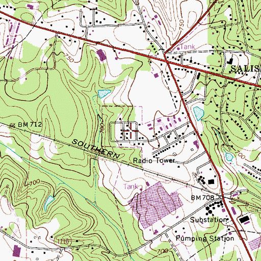 Topographic Map of Milford Terrace, NC