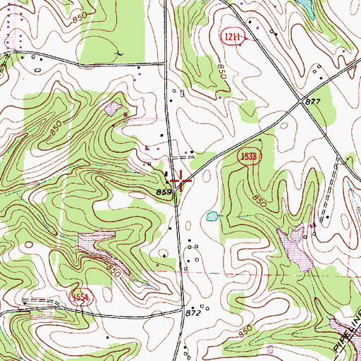Topographic Map of Miranda (historical), NC