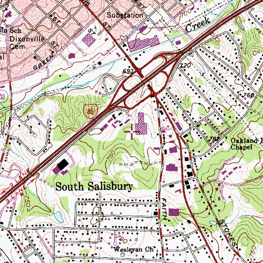 Topographic Map of Morlan Park, NC