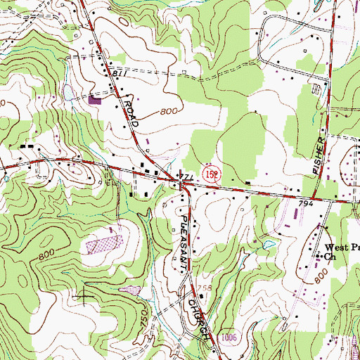 Topographic Map of North Barringer (historical), NC