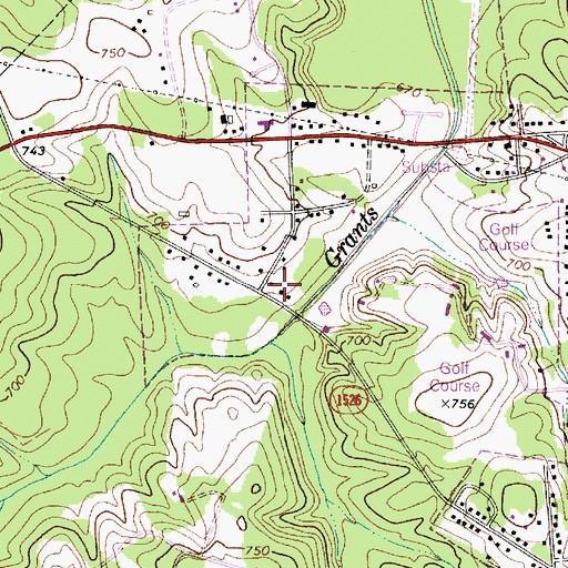 Topographic Map of Overbrook Acres, NC