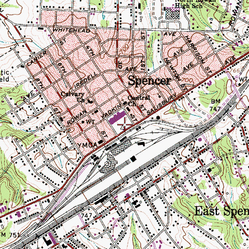Topographic Map of Park Plaza Shopping Center, NC