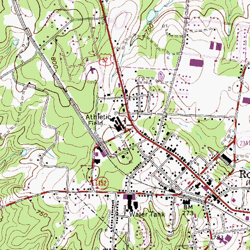 Topographic Map of Rockwell Elementary School, NC
